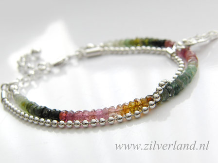 Sterling Zilveren Armband met Toermalijn- Kameleon