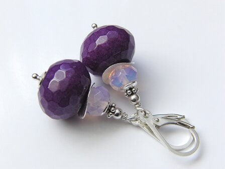 Zilveren Oorbellen met Jade en Opaliet 