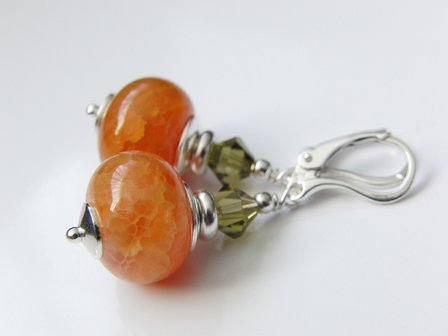 Edelstenen Oorbellen met Agaat &quot;Dragon Veins&quot;