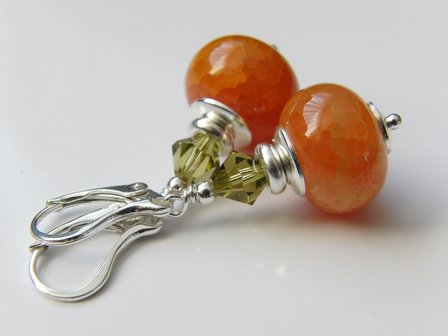 Edelstenen Oorbellen met Agaat &quot;Dragon Veins&quot;