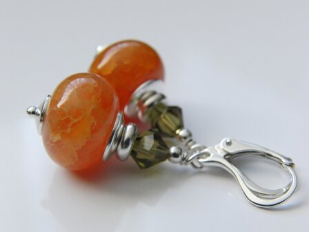 Edelstenen Oorbellen met Agaat &quot;Dragon Veins&quot;