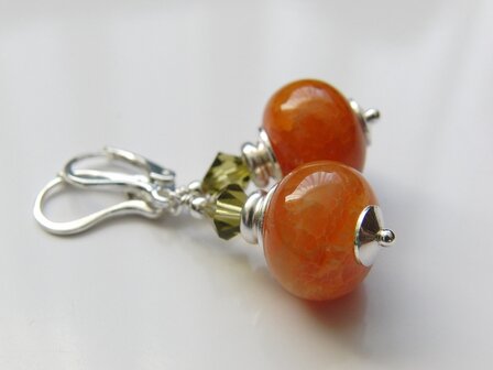 Edelstenen Oorbellen met Agaat &quot;Dragon Veins&quot;