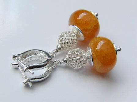 Oorbellen met Agaat Edelstenen &quot;Dragon Veins&quot;