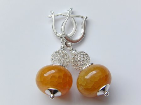 Oorbellen met Agaat Edelstenen &quot;Dragon Veins&quot;