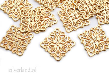 Sterling Zilveren Filigrain Connector- Verguld