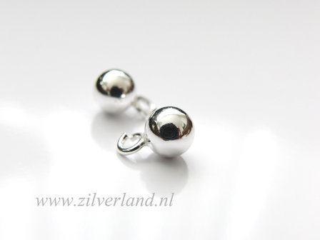 2 Stuks 6mm Sterling Zilveren Balletje met Montagering