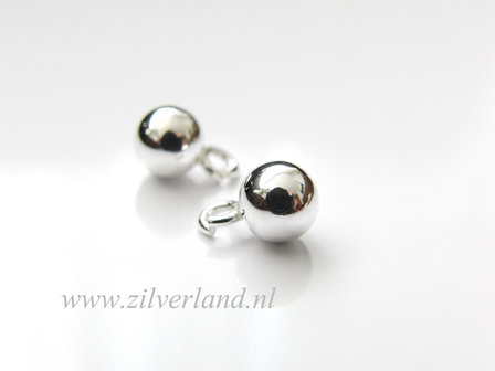 2 Stuks 6mm Sterling Zilveren Balletje met Montagering