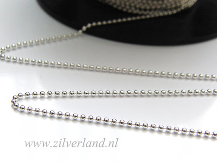 10cm 1,5mm Sterling Zilveren Balletjesketting