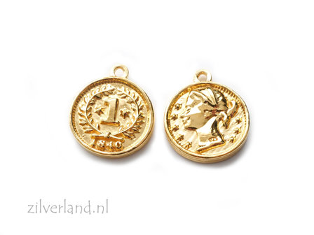 Sterling Zilveren Hanger Munt- Verguld