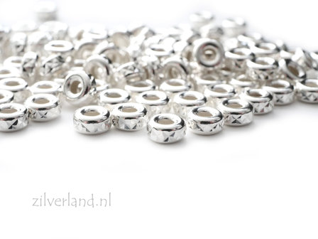 10 Stuks 4mm Sterling Zilveren Kralen- Facet