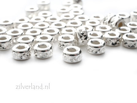 10 Stuks 5mm Sterling Zilveren Kralen- Facet