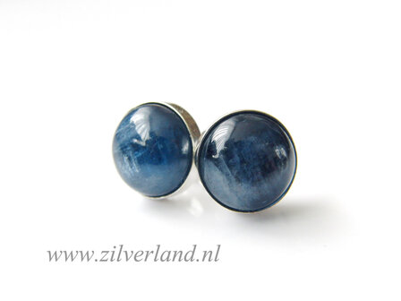 Sterling Zilveren Oorstekers met Kyaniet