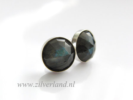 Sterling Zilveren Oorstekers met Labradoriet