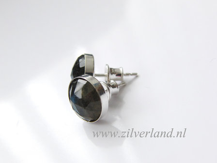 Sterling Zilveren Oorstekers met Labradoriet