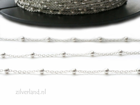 1 Meter Sterling Zilveren Jasseron- Anker met Balletjes