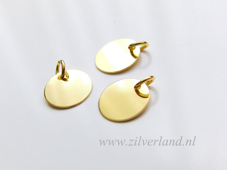 10mm-0,35mm Sterling Zilveren Bedel Rond Verguld