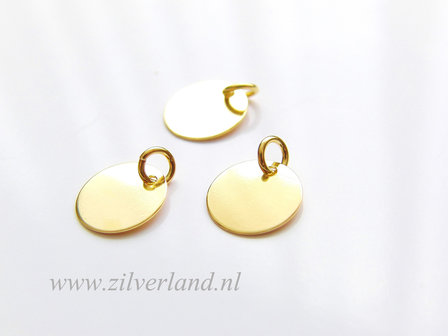 10mm-0,35mm Sterling Zilveren Bedel Rond Verguld