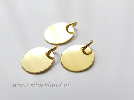 10mm-0,35mm Sterling Zilveren Bedel Rond Verguld
