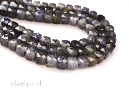 4mm Ioliet Kubus Edelsteen Kralen- Facet