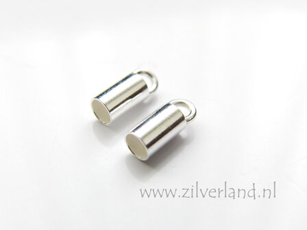 2 Stuks 3mm Sterling Zilveren Eindstuk