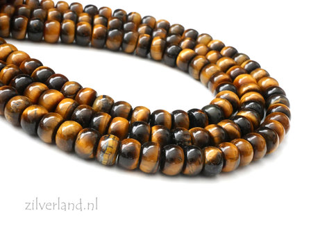6x4mm Tijgeroog Edelstenen Kralen- Rondelle