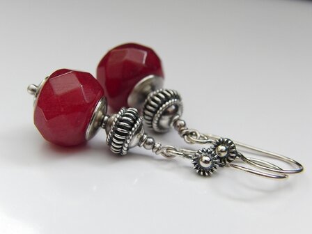 Zilveren Oorbellen met Jade &quot;Jade in Oxide&quot;