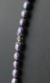 Handgemaakte Zoetwaterparel Ketting &quot;Peacock met Bali&quot;