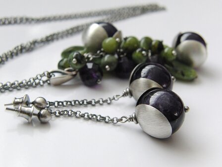 Zilveren Oorbellen met Amethist Edelstenen