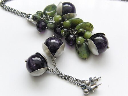 Zilveren Oorbellen met Amethist Edelstenen