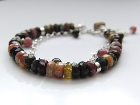 Handgemaakte Zilveren Armband met Toermalijn