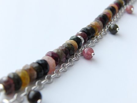 Handgemaakte Zilveren Armband met Toermalijn