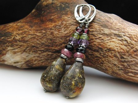 Handgemaakte Oorbellen met Barnsteen &quot;Colour Therapy&quot;