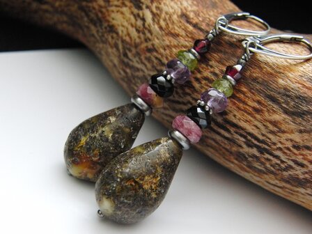 Handgemaakte Oorbellen met Barnsteen &quot;Colour Therapy&quot;