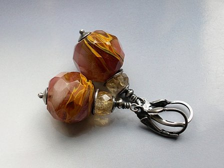 Handgemaakte Oorbellen met Tijgeroogkwarts &quot;Caramel&quot;