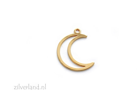 Sterling Zilveren Hanger- Maan Verguld