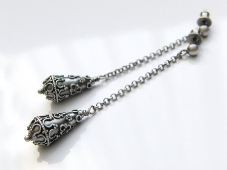 Sterling Zilveren Oorbellen met Bali Kralen