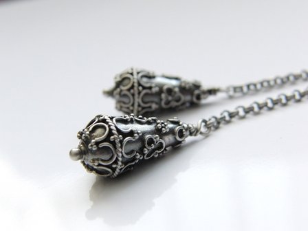 Sterling Zilveren Oorbellen met Bali Kralen