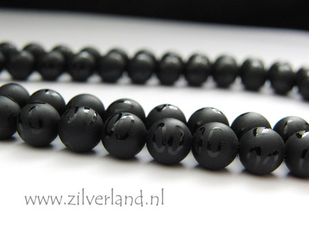 8mm Onyx Kralen- Mat/Glad