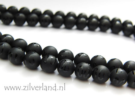 8mm Onyx Kralen- Mat/Glad