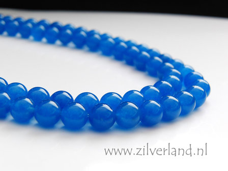 8mm Jade Kralen- Cobalt Blue
