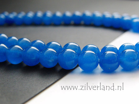8mm Jade Kralen- Cobalt Blue