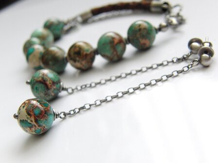 Edelstenen Oorbellen met Sea Sediment Jaspis