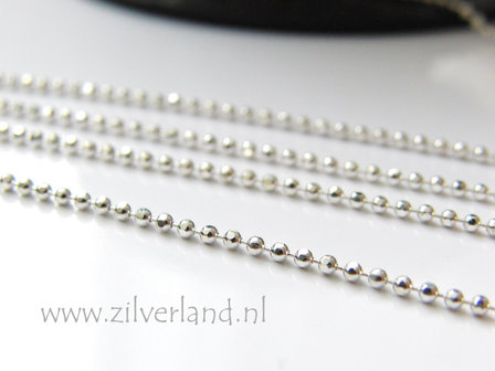 1 Meter 1,5mm Sterling Zilveren Balletjesketting- Facet