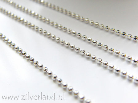 1 Meter 1,5mm Sterling Zilveren Balletjesketting- Facet