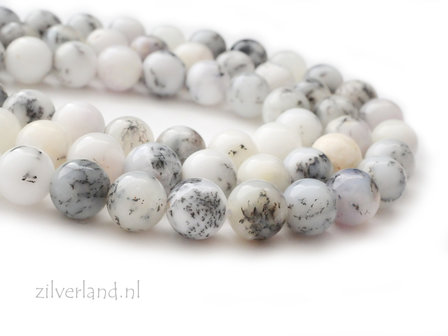 8mm Witte Mos Opaal Edelstenen Kralen