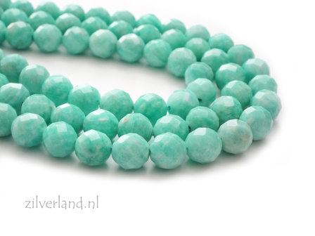 8mm Amazoniet Edelstenen Kralen- Facet