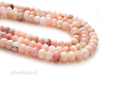  6x4mm Peruaanse Roze Opaal Edelstenen Kralen- Rondel