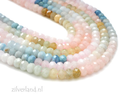 6x4mm Morganiet Edelstenen Kralen- Facet Rondel