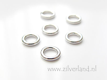 10 Stuks 1,50x8,0mm Gesloten Sterling Zilveren Montagering