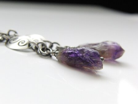  Edelstenen Oorbellen met Ruwe Amethist